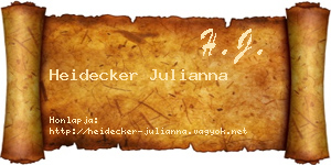 Heidecker Julianna névjegykártya